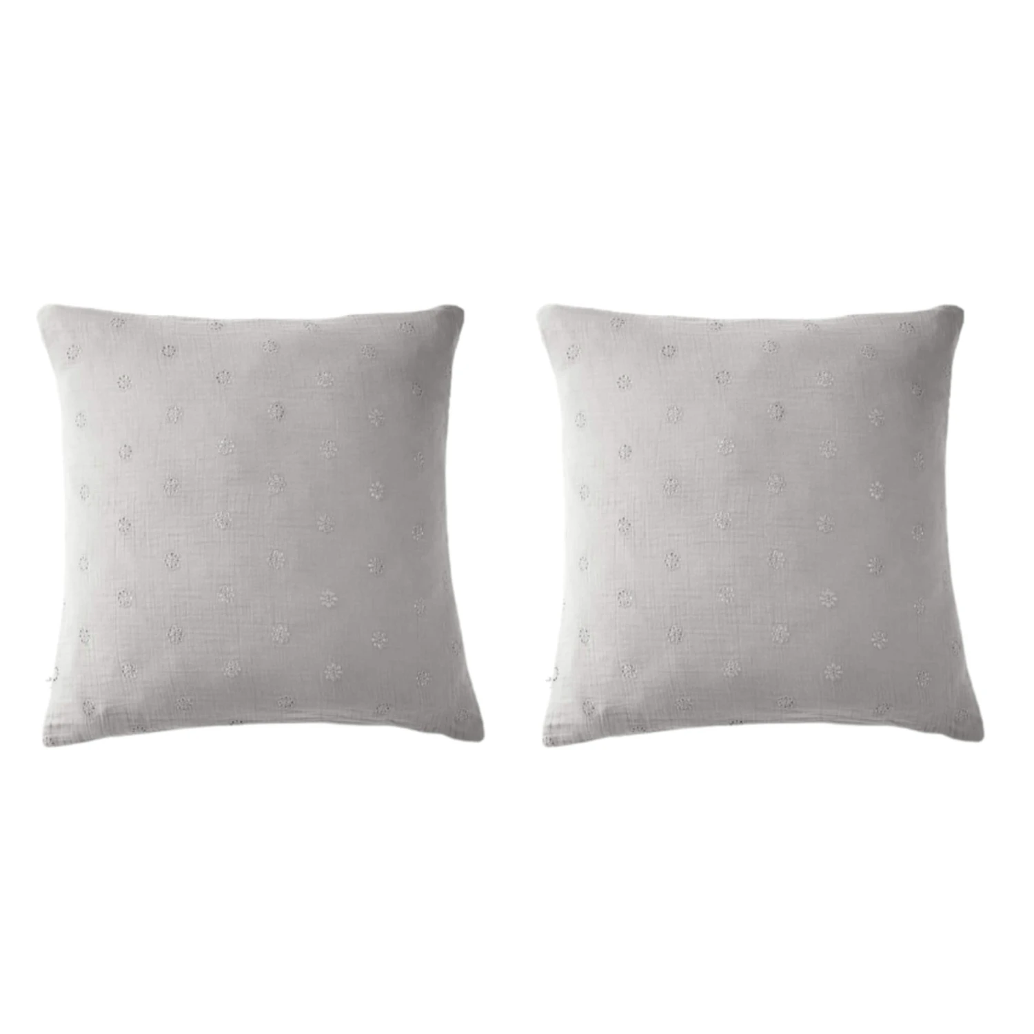 Lot De 2 Taies D'oreillers Brodées Double Gaze De Coton 4 Lot De 2 Taies D'oreillers Brodées Double Gaze De Coton – Image 2