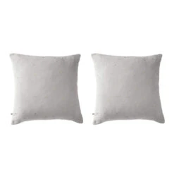 Lot De 2 Taies D'oreillers à Pois Brodés Double Gaze De Coton 32 Lot De 2 Taies D'oreillers à Pois Brodés Double Gaze De Coton -Magasin De Literie lot taie oreiller chic gris fond blanc