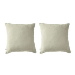 Lot De 2 Taies D'oreillers à Pois Brodés Double Gaze De Coton 28 Lot De 2 Taies D'oreillers à Pois Brodés Double Gaze De Coton -Magasin De Literie lot taie oreiller chic vert fond blanc