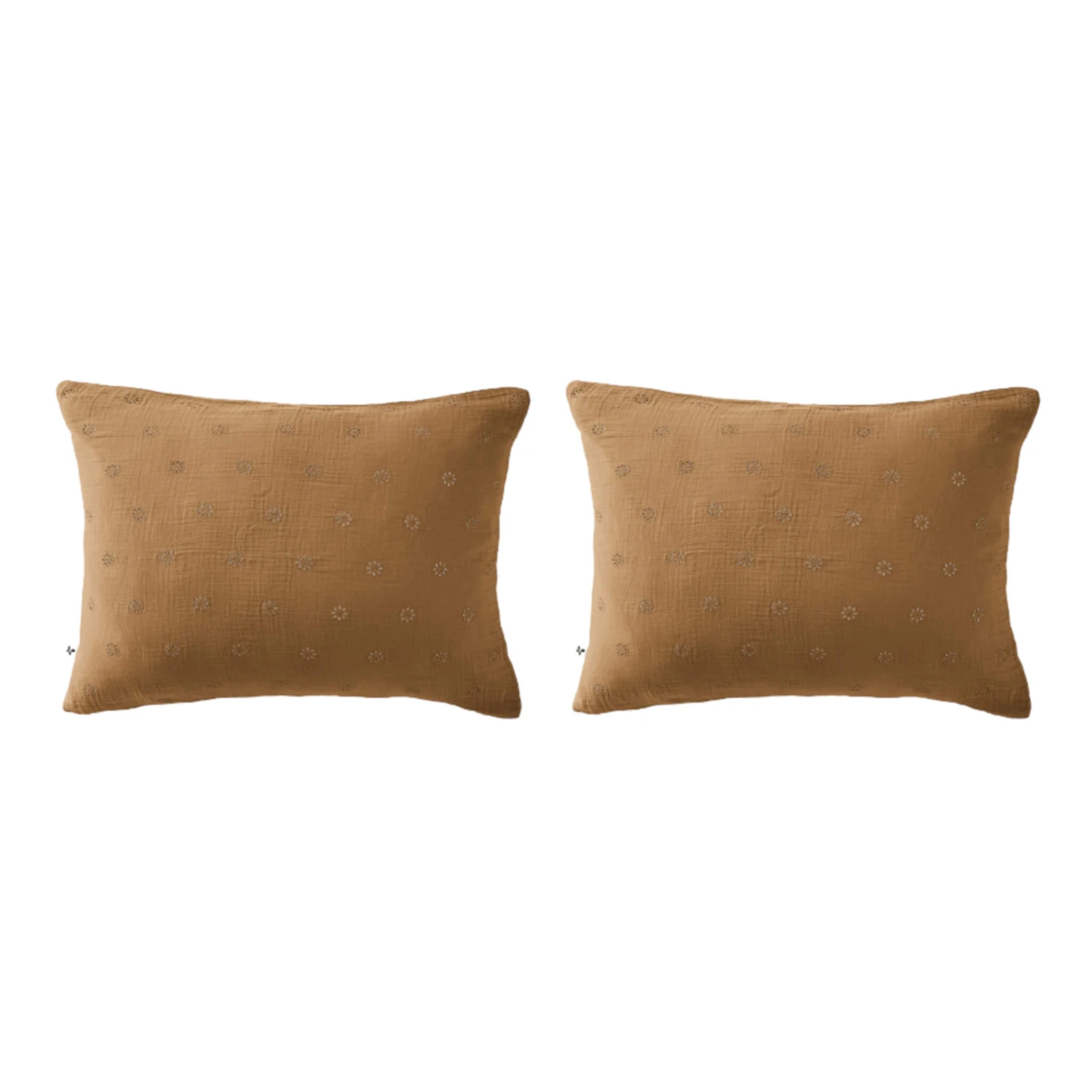 Lot De 2 Taies D'oreillers Brodées Double Gaze De Coton 16 Lot De 2 Taies D'oreillers Brodées Double Gaze De Coton – Image 14