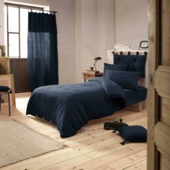 Housse De Couette Double Gaze De Coton Marine 10 Housse De Couette Double Gaze De Coton Marine -Magasin De Literie marine ambiance 1