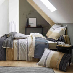 Parure De Lit Percale Marlow Acier - Tradilinge