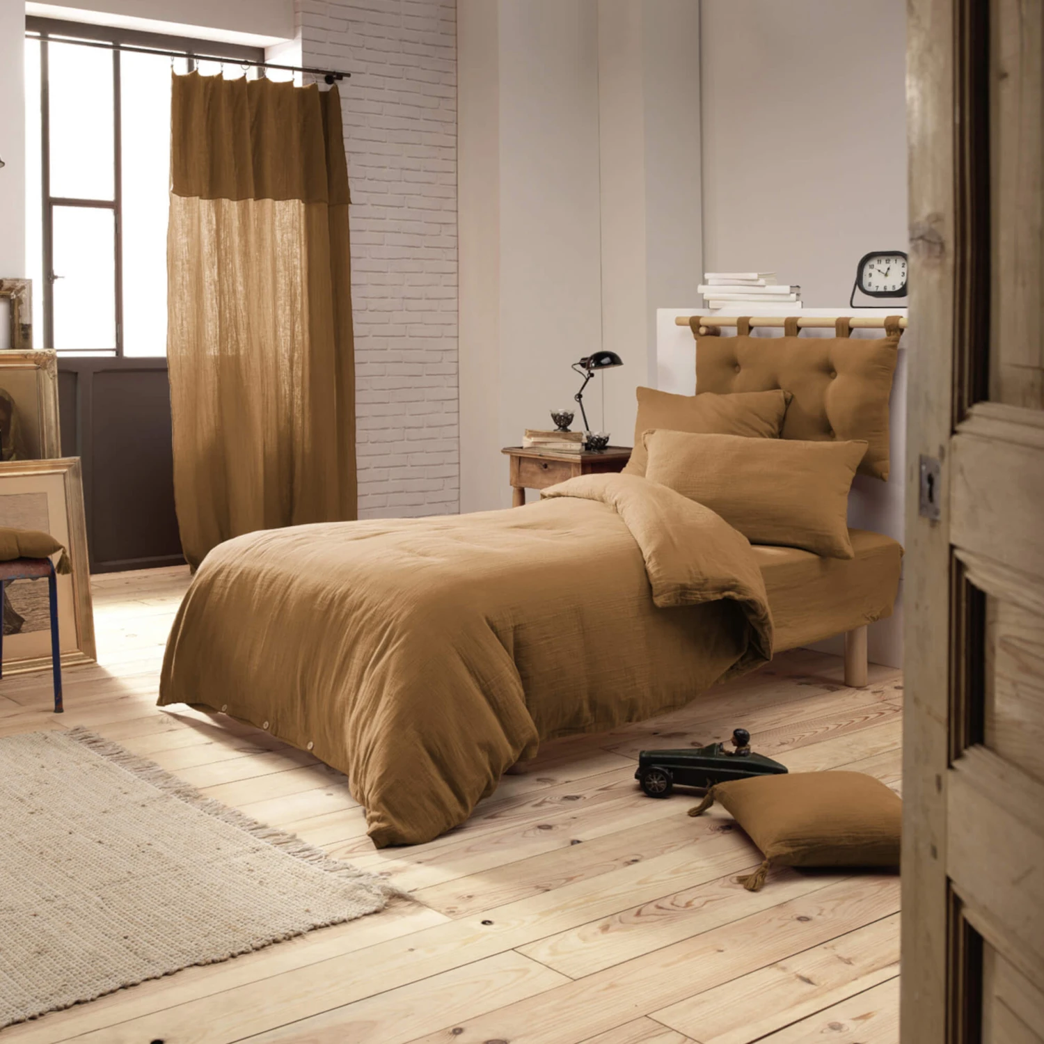 Housse De Couette Double Gaze De Coton Marron 6 Housse De Couette Double Gaze De Coton Marron – Image 4