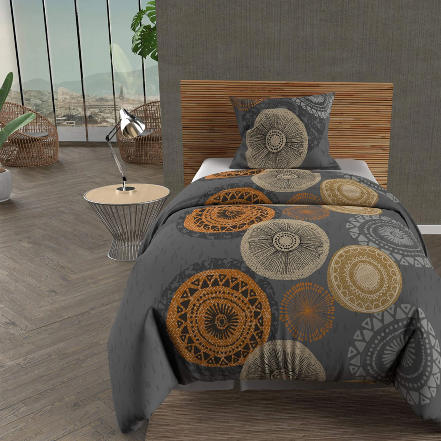Parure De Lit Massai Gris 3 Parure De Lit Massai Gris – Image 2