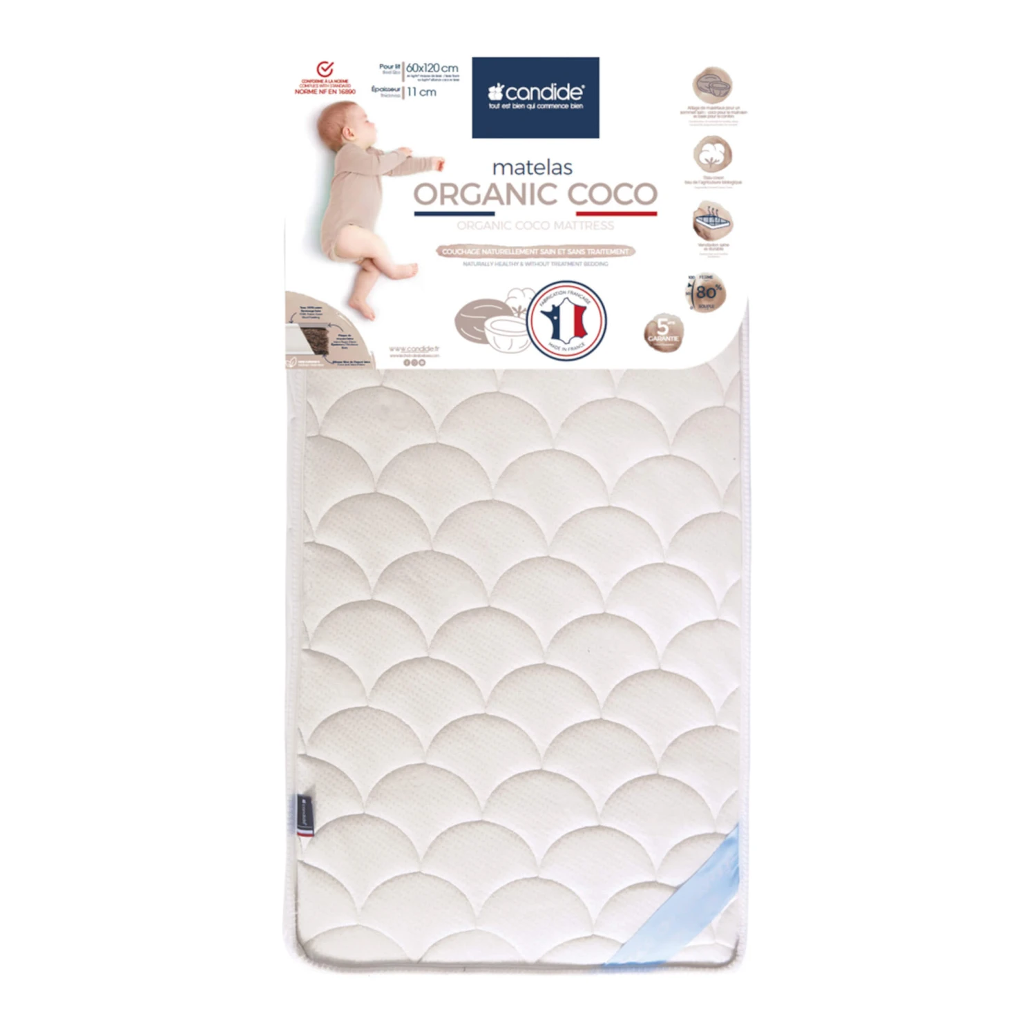 Candide Matelas Bébé En Coco Et Latex CONFORT 3 Candide Matelas Bébé En Coco Et Latex CONFORT