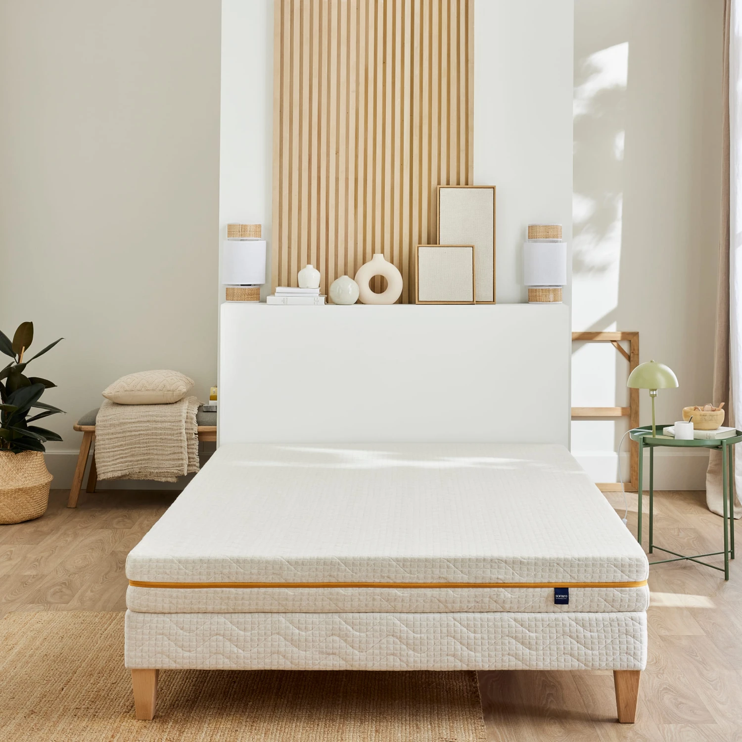 Ensemble Matelas Mousse Recyclée, Sommier, Pieds, Couette Et Oreiller Aube 400 - SOMEO 10 Ensemble Matelas Mousse Recyclée, Sommier, Pieds, Couette Et Oreiller Aube 400 - SOMEO – Image 8