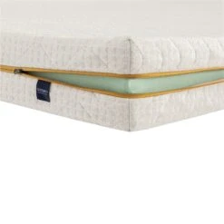 Ensemble Matelas Mousse Recyclée, Sommier, Pieds, Couette Et Oreiller Aube 400 - SOMEO 25 Ensemble Matelas Mousse Recyclée, Sommier, Pieds, Couette Et Oreiller Aube 400 - SOMEO -Magasin De Literie matelas aube400 zoom zip fond blanc 1