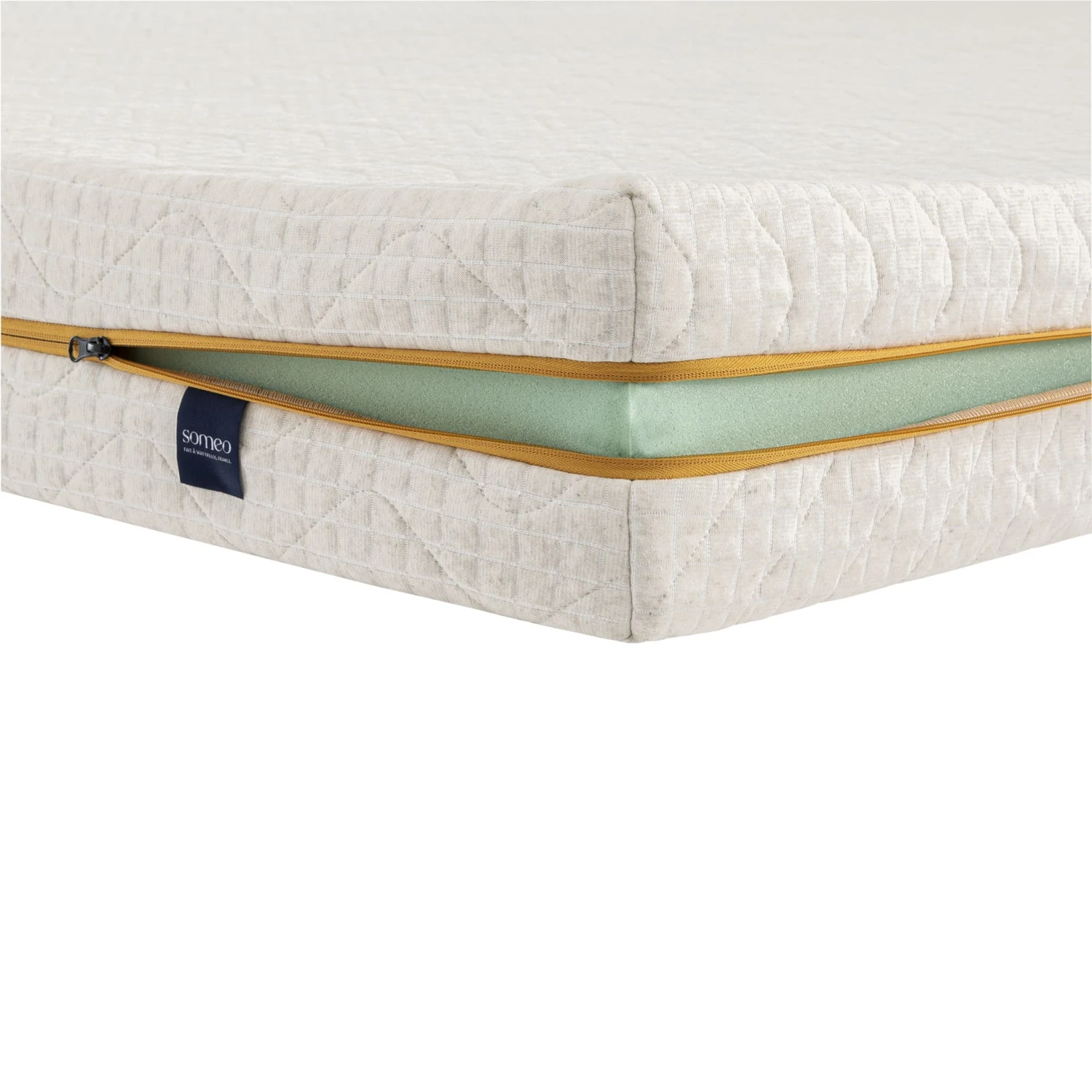 Ensemble Matelas Mousse Recyclée, Sommier, Pieds, Couette Et Oreiller Aube 400 - SOMEO 9 Ensemble Matelas Mousse Recyclée, Sommier, Pieds, Couette Et Oreiller Aube 400 - SOMEO – Image 7