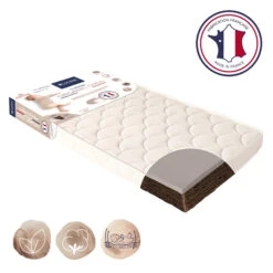 Candide Matelas Bébé En Coco Et Latex CONFORT 14 Candide Matelas Bébé En Coco Et Latex CONFORT -Magasin De Literie matelas candide organic coco 3 4 fond blanc