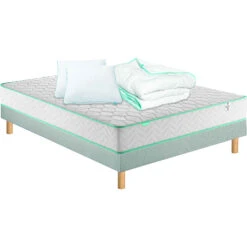 Matelas Merinos Ressorts Ensachés ENJOY + Couette Et Oreillers 9 Matelas Merinos Ressorts Ensachés ENJOY + Couette Et Oreillers -Magasin De Literie matelas merinos ressorts ensach s enjoy couette et oreillers presente en ensemble