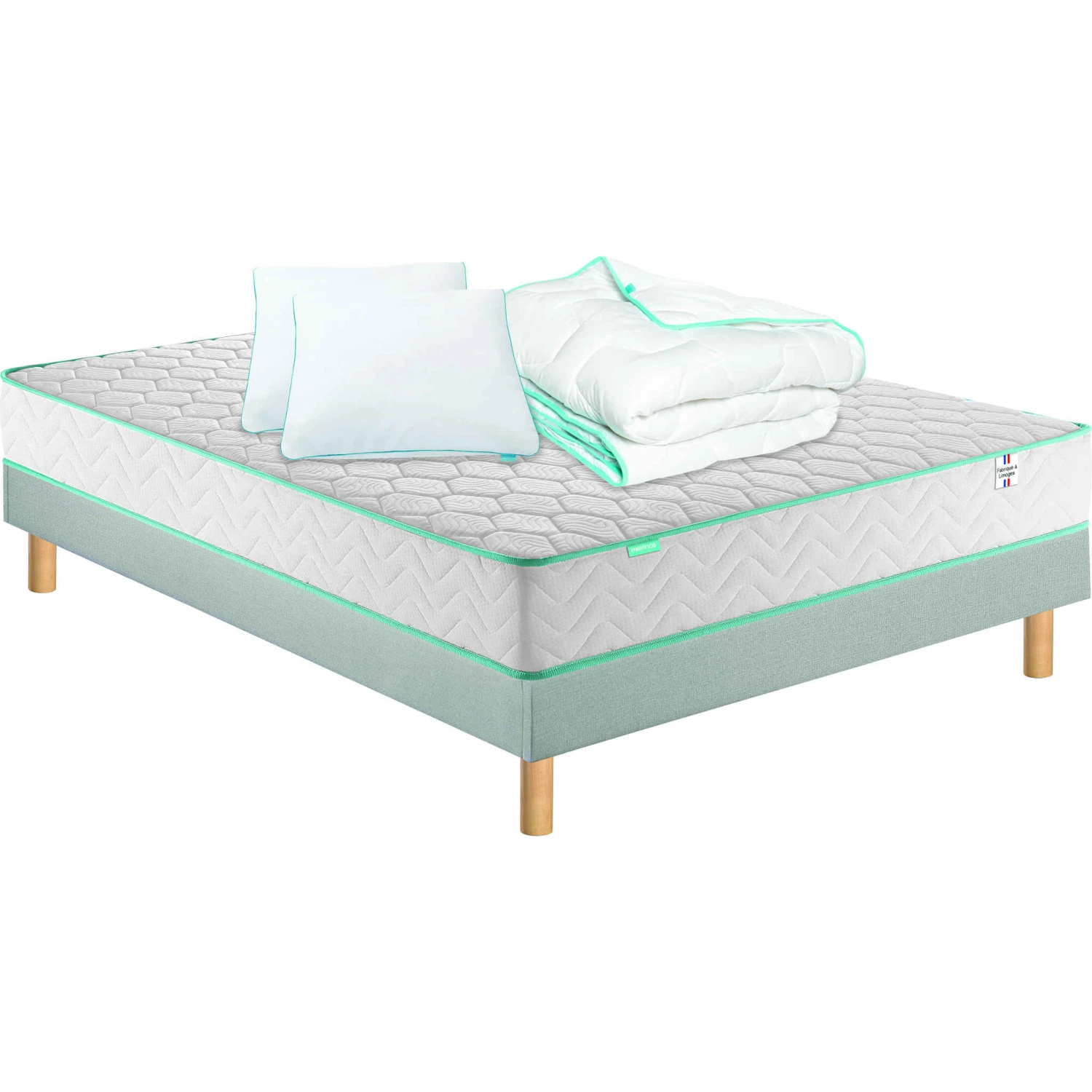 Matelas Merinos Ressorts Ensachés ENJOY + Couette Et Oreillers 5 Matelas Merinos Ressorts Ensachés ENJOY + Couette Et Oreillers – Image 3