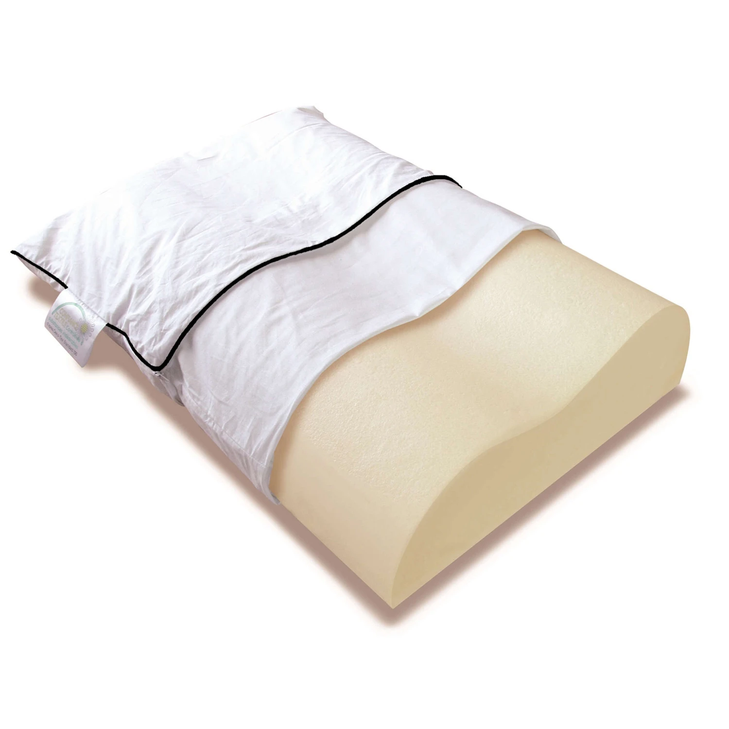 Lot De 2 Oreillers Ergonomiques Mousse Mémoire Végétale Et Taies D'oreillers Percale Someo 40x60 6 Lot De 2 Oreillers Ergonomiques Mousse Mémoire Végétale Et Taies D'oreillers Percale Someo 40x60 – Image 4