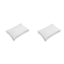 Lot De 2 Oreillers Microgel Ferme Percale Simmons -Magasin De Literie oreiller simmons fond blanc