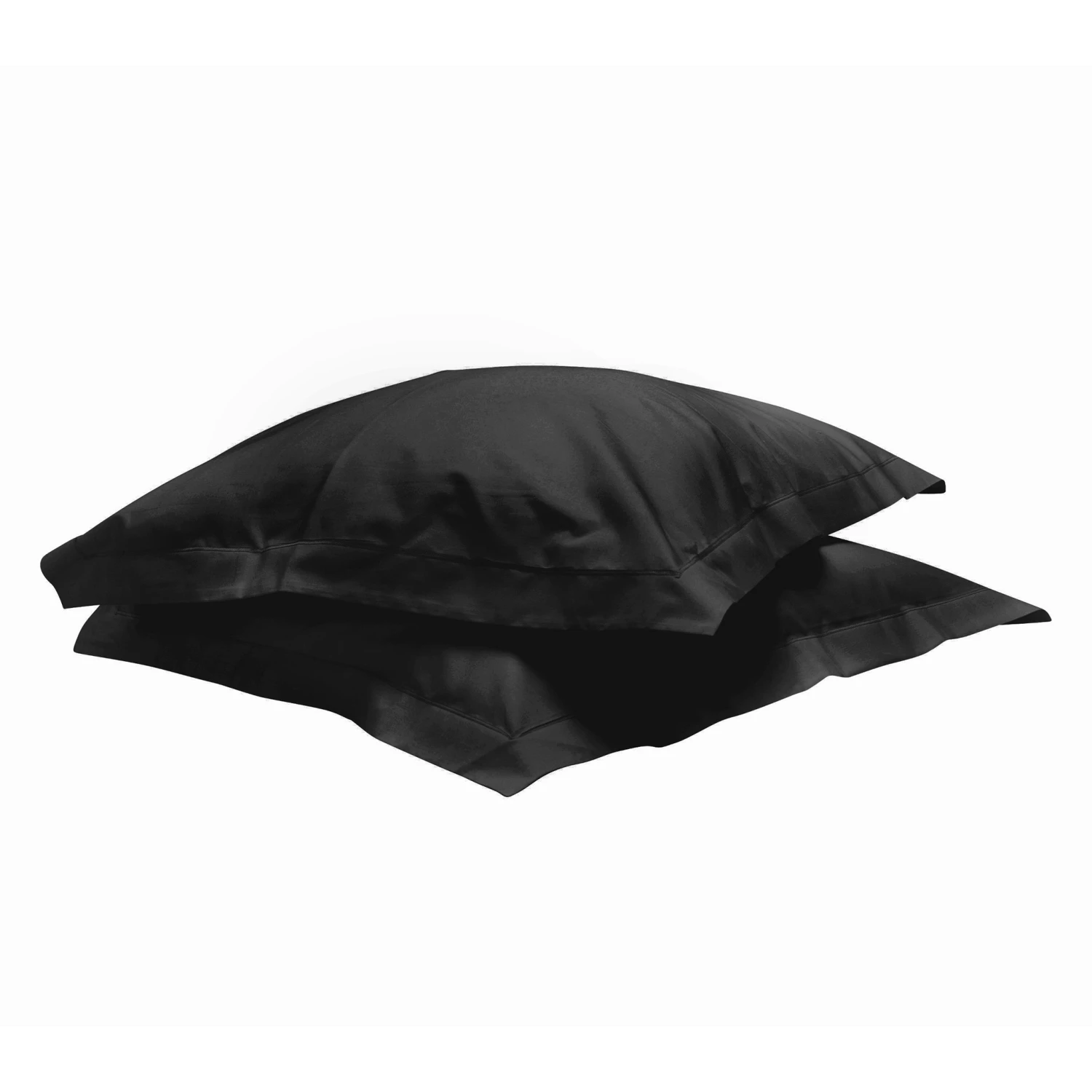 Lot De 2 Taies D'oreillers Noires 100% Coton 3 Lot De 2 Taies D'oreillers Noires 100% Coton