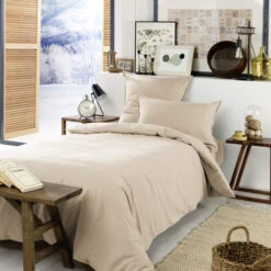 Housse De Couette Flanelle Beige 8 Housse De Couette Flanelle Beige -Magasin De Literie parure1 candice beige