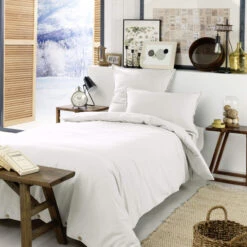 Housse De Couette Flanelle Blanc 8 Housse De Couette Flanelle Blanc -Magasin De Literie parure1 candice blanc