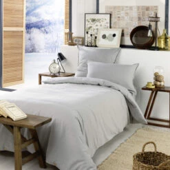 Housse De Couette Flanelle Gris 8 Housse De Couette Flanelle Gris -Magasin De Literie parure1 candice gris