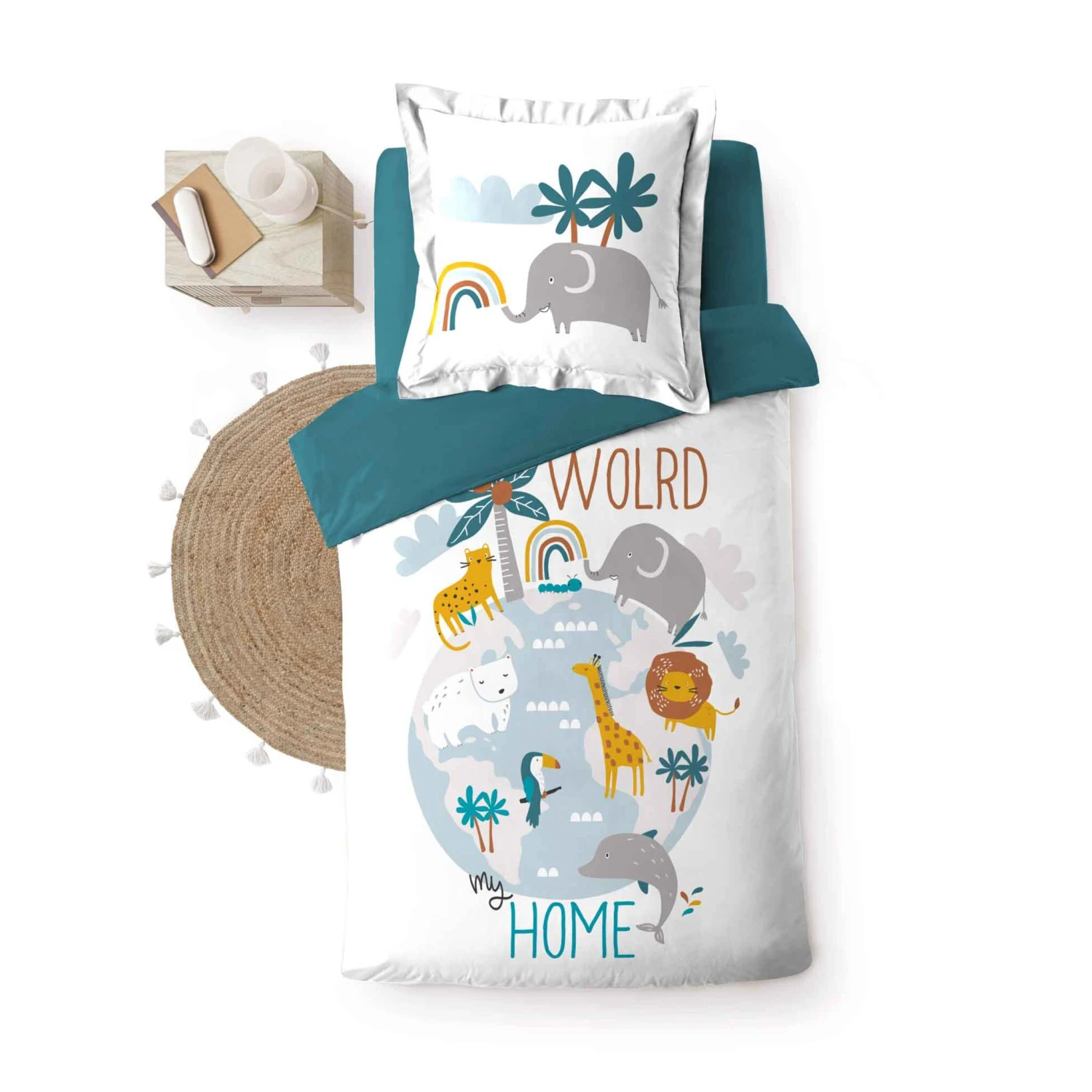 Parure De Lit Enfant Animalia 140x200 Cm 4 Parure De Lit Enfant Animalia 140x200 Cm – Image 2