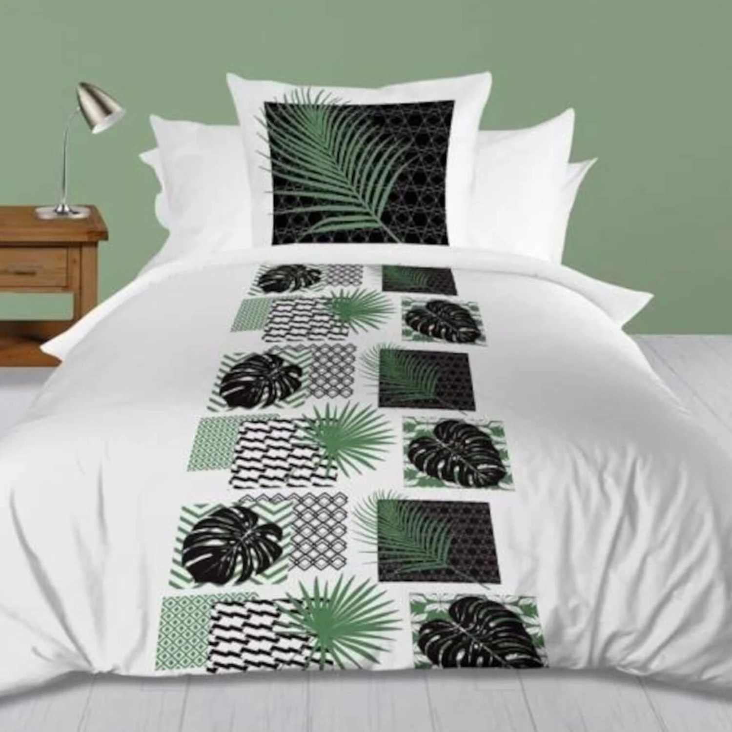 Parure De Lit Palmera Blanc 4 Parure De Lit Palmera Blanc – Image 2
