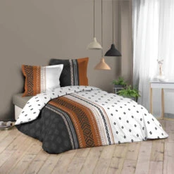 Parure De Lit Emeline 240x220 Cm -Magasin De Literie parure emeline terracotta