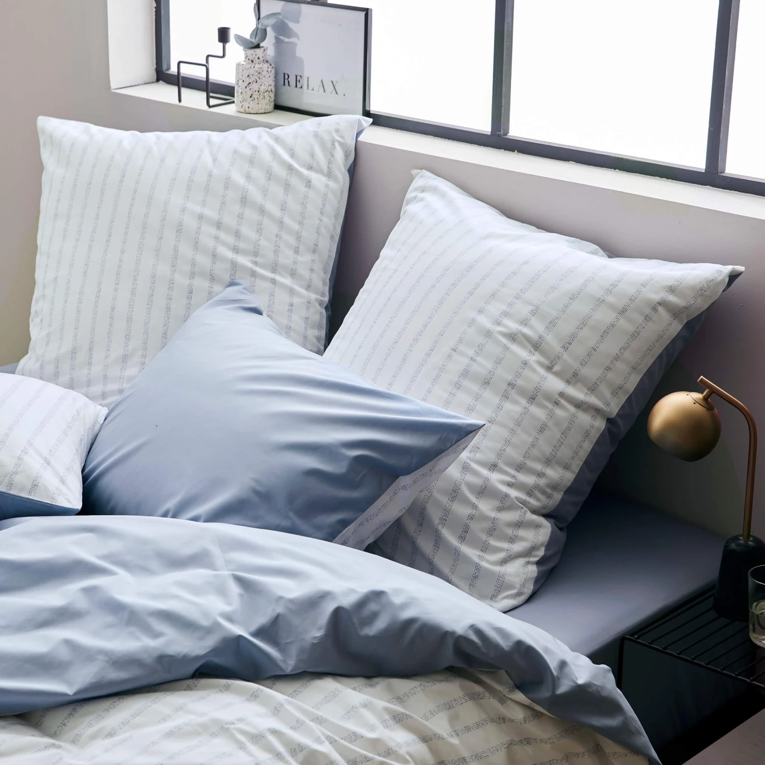 Parure De Lit Percale Gaby Baltique - Tradilinge 5 Parure De Lit Percale Gaby Baltique - Tradilinge – Image 3