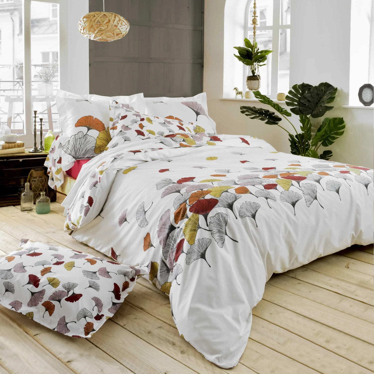 Parure De Lit Percale Ginkgo Rose - Tradilinge 3 Parure De Lit Percale Ginkgo Rose - Tradilinge