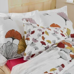 Parure De Lit Percale Ginkgo Rose - Tradilinge 7 Parure De Lit Percale Ginkgo Rose - Tradilinge -Magasin De Literie parure ginkgo rose 3