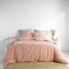 Parure De Lit Coton Lavé Linette Rose 1 Parure De Lit Coton Lavé Linette Rose -Magasin De Literie parure linette rose ambiance