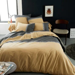 Parure De Lit Percale Macassar Moka - Tradilinge
