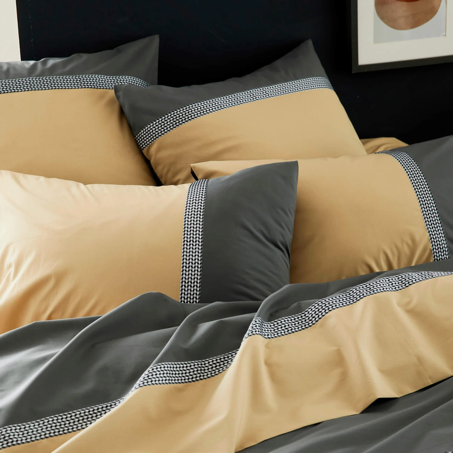 Parure De Lit Percale Macassar Moka - Tradilinge 5 Parure De Lit Percale Macassar Moka - Tradilinge – Image 3