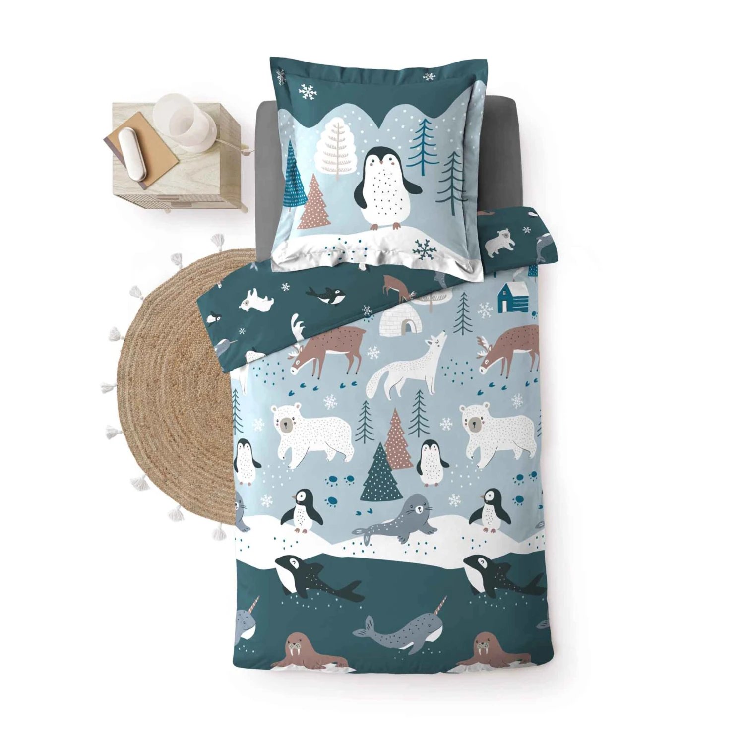 Parure De Lit Enfant Princesse Banquise 140x200 Cm 4 Parure De Lit Enfant Princesse Banquise 140x200 Cm – Image 2