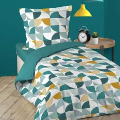 Parure De Lit Rythmo Bleu -Magasin De Literie parure rythmo bleu 1p