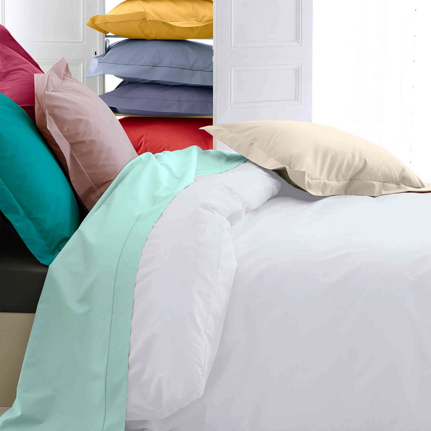 Housse De Couette Percale Gris - Tradilinge 4 Housse De Couette Percale Gris - Tradilinge – Image 2