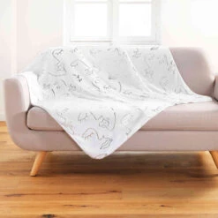 Plaid Flanelle Imprimé Métallisé Arty Line 125x150 Cm