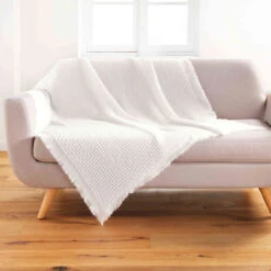 Plaid à Franges Acrylique Coraline 125x150 Cm