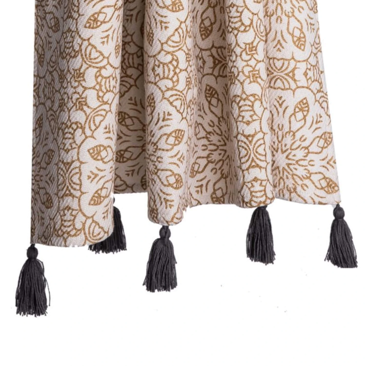 Plaid Coton Beige/gris 130x150 Cm 4 Plaid Coton Beige/gris 130x150 Cm – Image 2