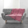 Plaid Flanelle Unie Flanou Rose -Magasin De Literie plaid flanou rose
