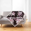 Plaid Velours/sherpa Flower 125x150 Cm 1 Plaid Velours/sherpa Flower 125x150 Cm -Magasin De Literie plaid flower