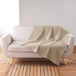 Plaid Gaufrette En Coton Uni 125x150 Cm 17 Plaid Gaufrette En Coton Uni 125x150 Cm -Magasin De Literie plaid gaufrette lin