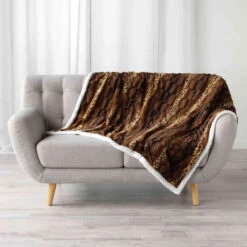 Plaid Imitation Fourrure/sherpa Grizzly 125x150 Cm -Magasin De Literie plaid grizzly choco