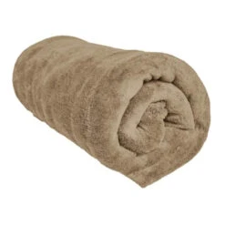 Plaid Microfibre 140x200 Cm 12 Plaid Microfibre 140x200 Cm -Magasin De Literie plaid microfibre 140x200 cm taupe fond blanc 1