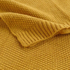 Plaid Tricotine 125x150 Cm 29 Plaid Tricotine 125x150 Cm -Magasin De Literie plaid tricotine ocre