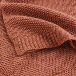 Plaid Tricotine 125x150 Cm 20 Plaid Tricotine 125x150 Cm -Magasin De Literie plaid tricotine terracotta