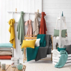 Plaid Gaufrette En Coton Uni 125x150 Cm 21 Plaid Gaufrette En Coton Uni 125x150 Cm -Magasin De Literie plaids gaufrette