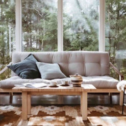 Banquette Convertible POETRY En Pin Blanc Avec Matelas Futon 11 Banquette Convertible POETRY En Pin Blanc Avec Matelas Futon -Magasin De Literie poetry ambiance 1