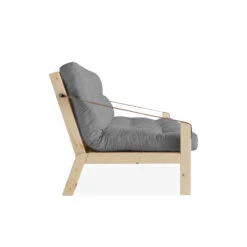 Banquette Convertible POETRY En Pin Naturel Avec Matelas Futon 10 Banquette Convertible POETRY En Pin Naturel Avec Matelas Futon -Magasin De Literie poetry gris fond blanc 2