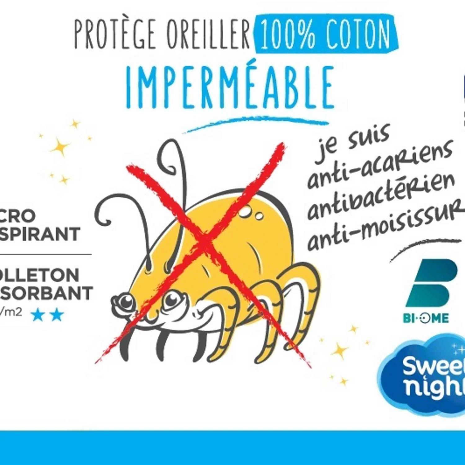 Lot De 2 Protèges Oreillers Anti-acariens Imperméables Molleton 100% Coton 6 Lot De 2 Protèges Oreillers Anti-acariens Imperméables Molleton 100% Coton – Image 4