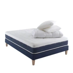 Ensemble Matelas Ressorts Et Mémoire De Forme, Sommier, Pieds, Couette Et Oreiller Rêve 600 - SOMEO
