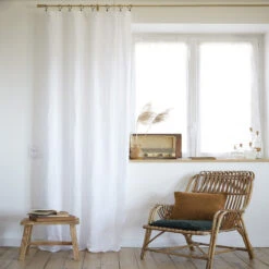Rideau à Pinces Ajustable Lin 140x270 Cm -Magasin De Literie rideau ajustable lin ambiance 1
