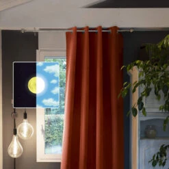 Rideau Occultant à œillets Orange